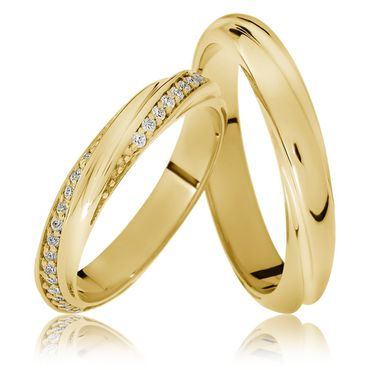 Aliança de Casamento Cravejada com Brilhantes - Helder Joalheiros 