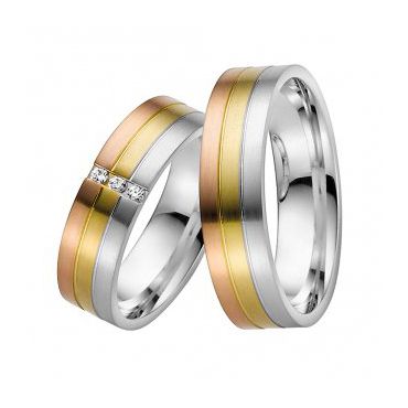 Aliança de Bodas Tricolor em Ouro 18k - Helder Joalheiros 