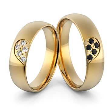 Aliança em Ouro 18k com Diamantes Branco e Diamantes Negro - Helder Joalheiros 