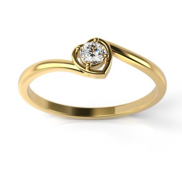 Solitário em Ouro 18k com Coração de Diamante - Helder Joalheiros 