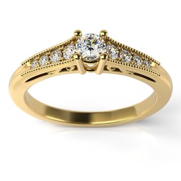 Solitário Ouro 18k Cravejado com Diamantes - Helder Joalheiros 