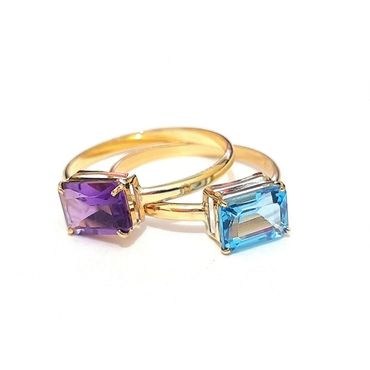 Anel em Ouro 18k Personalizado com Ametista, Topázio Swiss ou outra pedra a sua escolha - Helder Joalheiros 