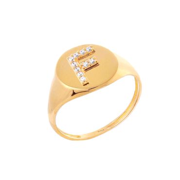 Anel de Dedinho em Ouro 18k Personalizado com a Inicial - Helder Joalheiros 