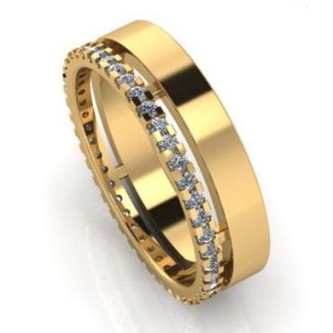 Anel Meia Aliança em Ouro 18k - Helder Joalheiros 