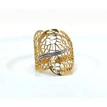 Anel em Ouro 18k Zircônia Fio Cravejado - Helder Joalheiros 