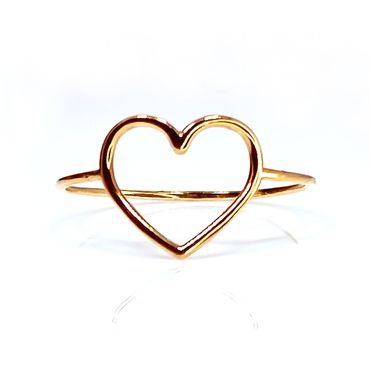 Anel em Ouro 18K Fio Coração Vazado - Helder Joalheiros 
