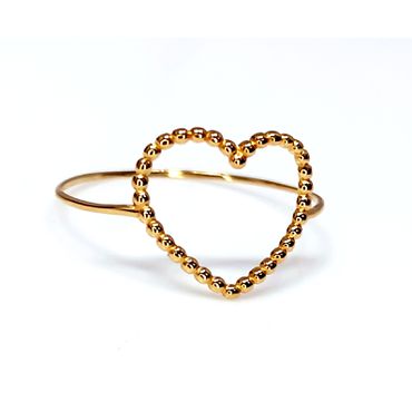 Anel em Ouro 18k Coração com Bolinhas Personalizado e Delicado - Helder Joalheiros 