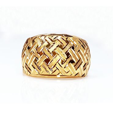 Anel em Ouro 18k Trabalhado e Diamantado - Helder Joalheiros 