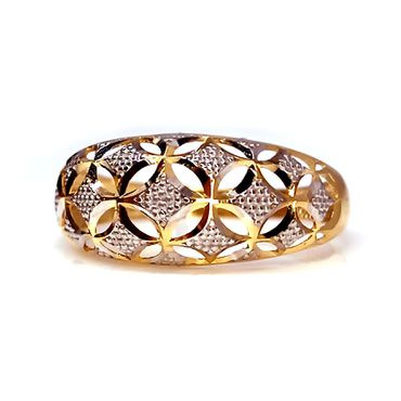 Anel em Ouro Amarelo e Branco 18k Diamantado - Helder Joalheiros 