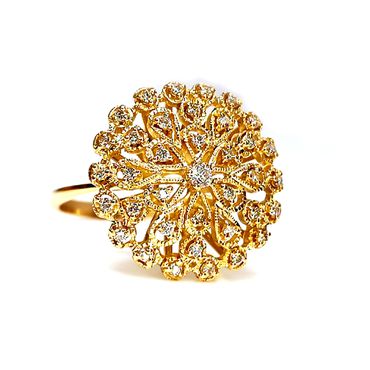 Anel em Ouro 18k Chuveiro Cravejado com Diamantes - Helder Joalheiros 