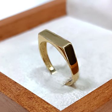 Anel Sinete em Ouro 18k Polido Personalizado - Helder Joalheiros 