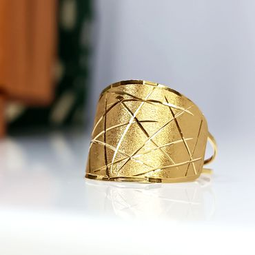 Anel em Ouro 18k Trabalhado Fosco - Helder Joalheiros 