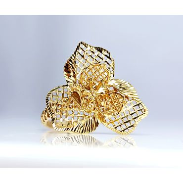 Anel em Ouro 18k Flor Desenhada - Helder Joalheiros 