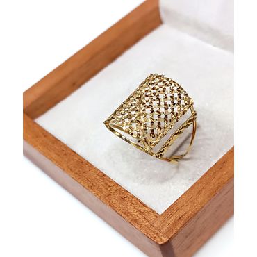 Anel em Ouro 18k Trabalhado Diamantado - Helder Joalheiros 