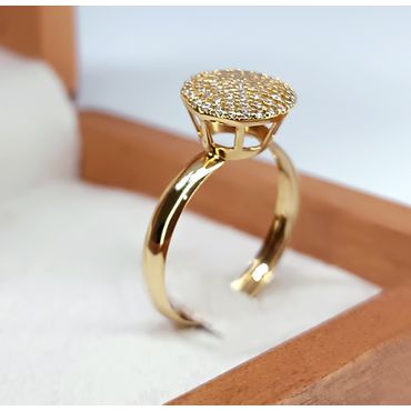 Anel em Ouro 18k Cravejado Alto - Helder Joalheiros 