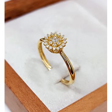Anel em Ouro 18k Chuveiro Cravejado alto - Helder Joalheiros 