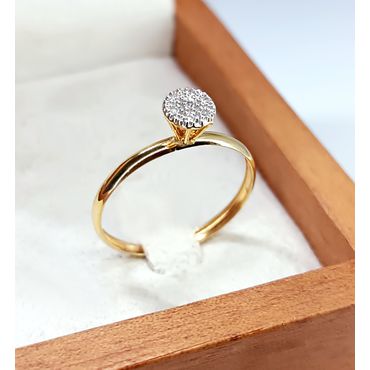 Anel em Ouro 18k Amarelo e Branco chuveiro - Helder Joalheiros 