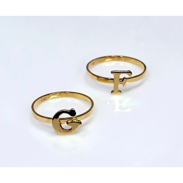Anel em Ouro 18k Personalizado com Inicial - Helder Joalheiros 