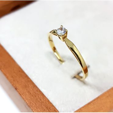 Anel Solitário em Ouro 18k Clássico - Helder Joalheiros 