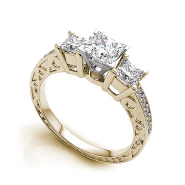 Anel de Noivado com Diamantes Princess - Helder Joalheiros 