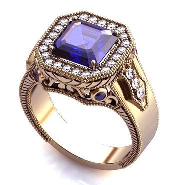 Anel de Formatura Amazonita em Ouro 18k Personalizado com Safira, Rubi, Esmeralda e demais pedras re... - Helder Joalheiros 