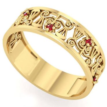 Anel de Formatura Direito Aro Trabalhado com Pedras - Ouro 18k - Helder Joalheiros 