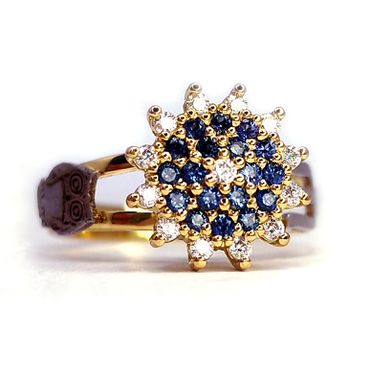 Anel de Formatura em Ouro 18k Coroa Alta com Safira - Helder Joalheiros 