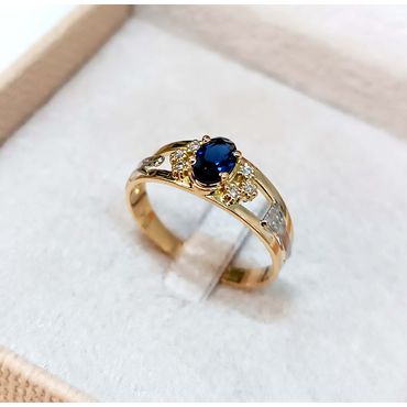 Anel de Formatura em Ouro 18k Personalizado com o Curso Escolhido Safira Azul - Helder Joalheiros 
