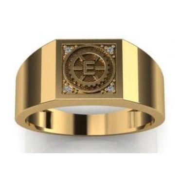 Anel de Formatura em Ouro 18k Curso de Engenharia Mecânica - Helder Joalheiros 