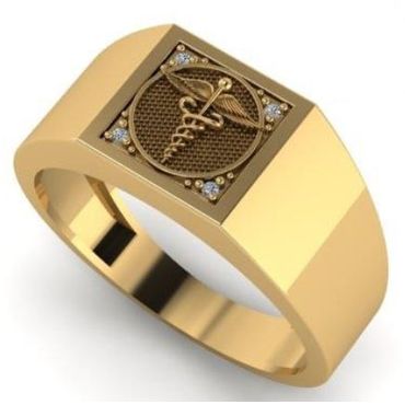 Anel em Ouro 18k Formatura Curso de Medicina - Helder Joalheiros 