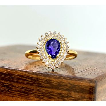 Anel de Formatura em Ouro 18k Gota Safira - Helder Joalheiros 