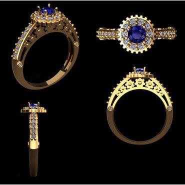 Anel de Formatura em Ouro 18k Engenharia com Pedras e Engrenagens - Helder Joalheiros 