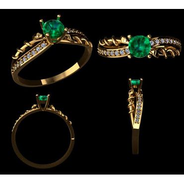 Anel Aro Duplo com Serpente com Pedras em Ouro - Helder Joalheiros 
