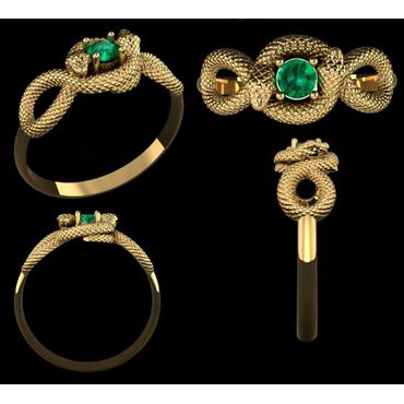 Anel de Formatura Serpente com Pedra em Ouro 18k - Helder Joalheiros 