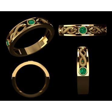 Anel de Formatura Serpentes com Pedras - Helder Joalheiros 
