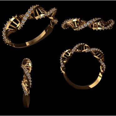 Anel de Formatura em Ouro 18k DNA com Pedras - Helder Joalheiros 