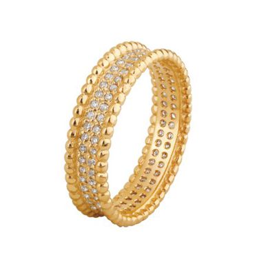 Anel em Ouro Amarelo 18k Bolinhas Centro de Diamantes - Helder Joalheiros 
