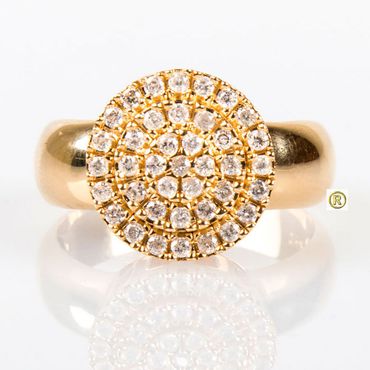 Anel em Ouro Amarelo 18k 750 com Brilhantes - Helder Joalheiros 