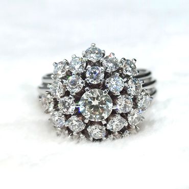  Anel em Ouro 18k Chuveiro Cravejado com Diamantes - Helder Joalheiros 