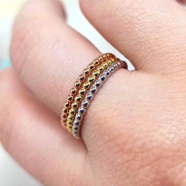 Anel em Ouro 18k Trio Bolinha - Helder Joalheiros 