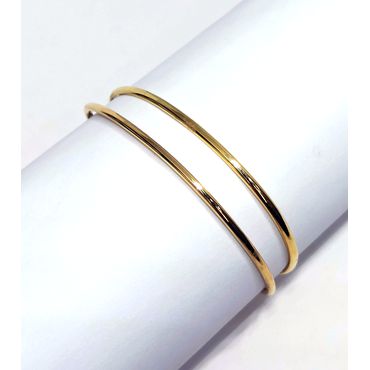 Bracelete em Ouro 18k Meia Cana Liso com Trava - Helder Joalheiros 