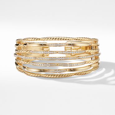 Bracelete em Ouro 18k 750 Vazado e Trabalhado com Diamantes - Helder Joalheiros 