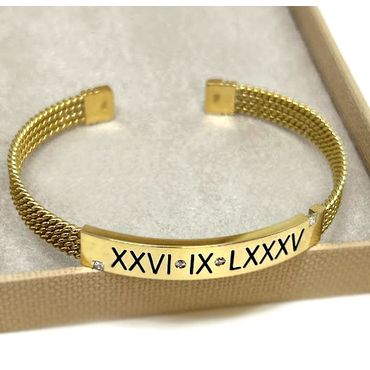 Bracelete Chronos Romanus Ouro 18k Personalizado - Helder Joalheiros 