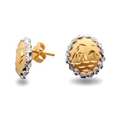 Brinco em Ouro 18k Escrava Trabalhado Ouro Amarelo e Ouro Branco - Helder Joalheiros 