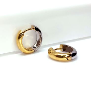 Brinco em Ouro 18k em Ouro Amarelo e Branco - Helder Joalheiros 