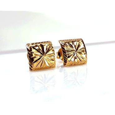 Brinco em Ouro 18k Quadrado Diamantado - Helder Joalheiros 