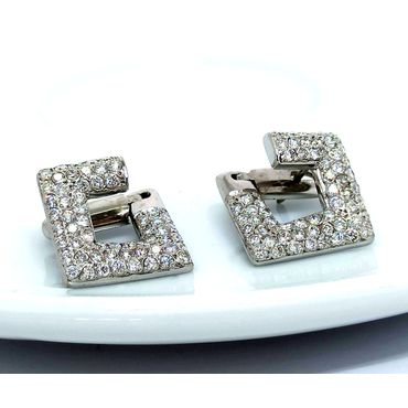 Brinco Ouro Branco 18k com Diamantes - Helder Joalheiros 