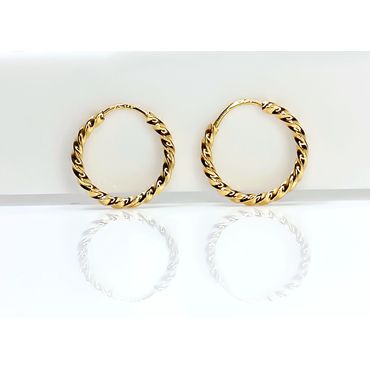 Brinco Argola Torcida em Ouro 18k - Helder Joalheiros 