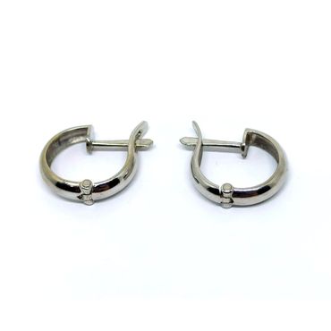 Brinco em Ouro Branco Argola Fio Quadrado 18k - Helder Joalheiros 