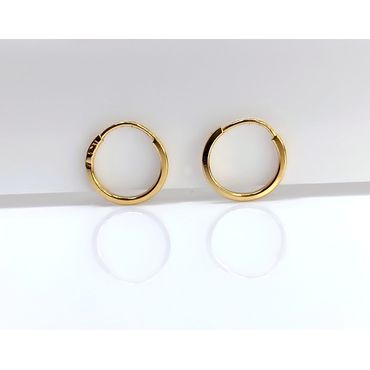 Brinco de Argola Redonda fio Quadrado em Ouro 18k - Helder Joalheiros 